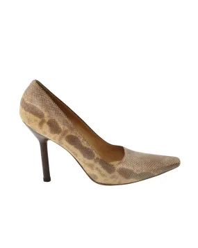 Gucci Snakeskin Print Pointed Pumps in Multicolor Leather