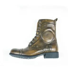 HELSTONS LADY LEATHER MOTORCYCLE BOOTS - ANILINE AGED BROWN