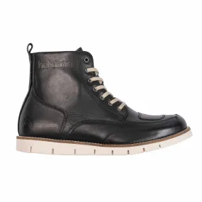 HELSTONS LIBERTY LEATHER WAXED MOTORCYCLE BOOTS - BLACK