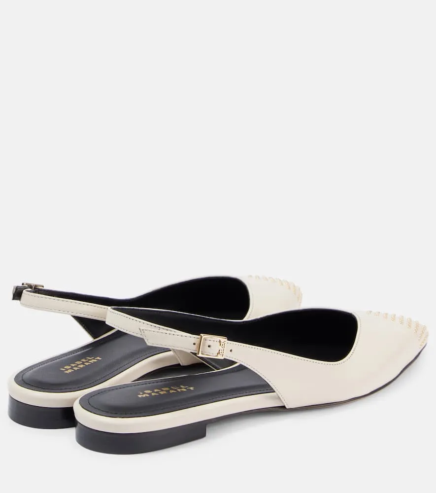 Isabel Marant Branee studded leather slingback flats