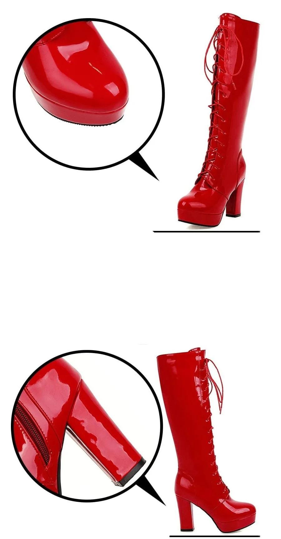 Ivanna Leather Knee-High Heel Boots