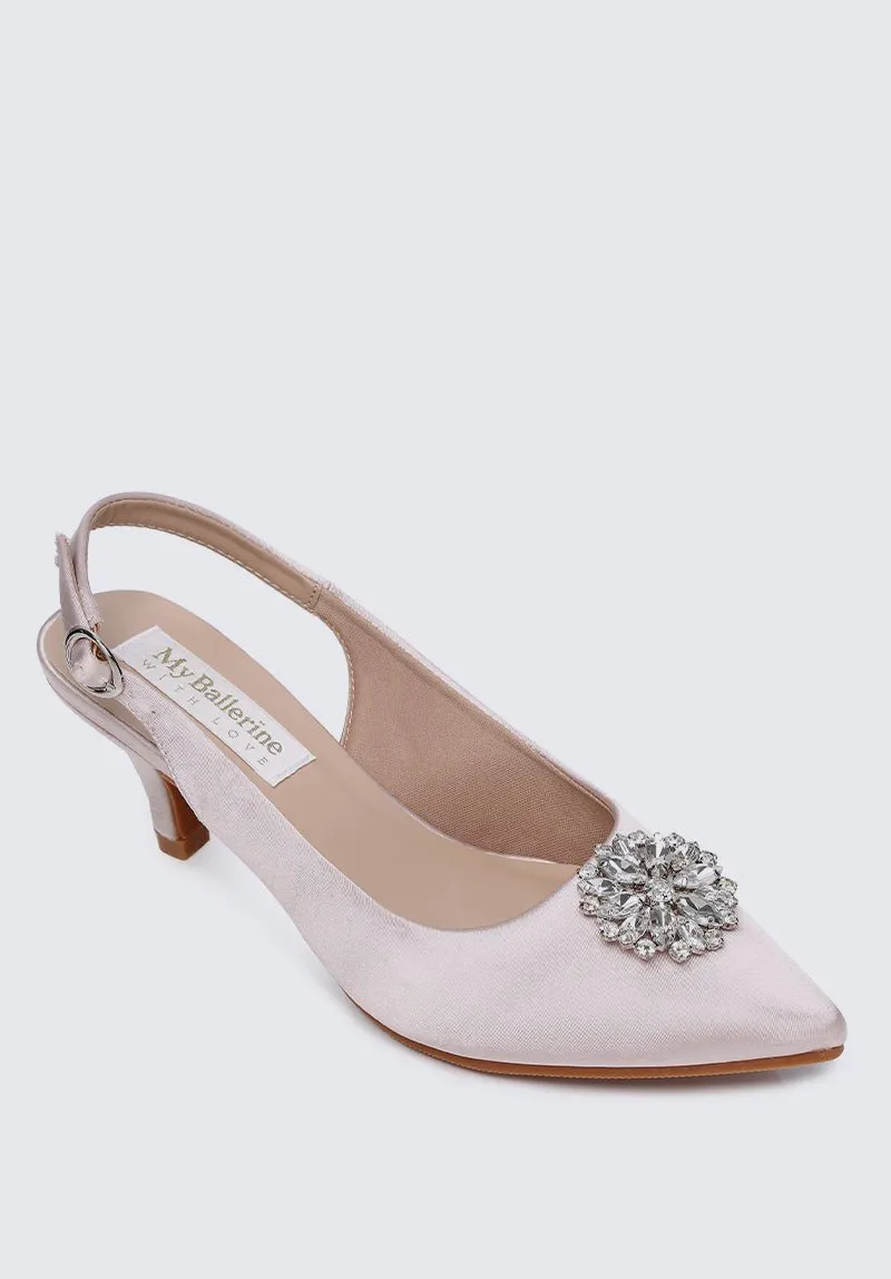 Jeannie Comfy Heels In Champagne