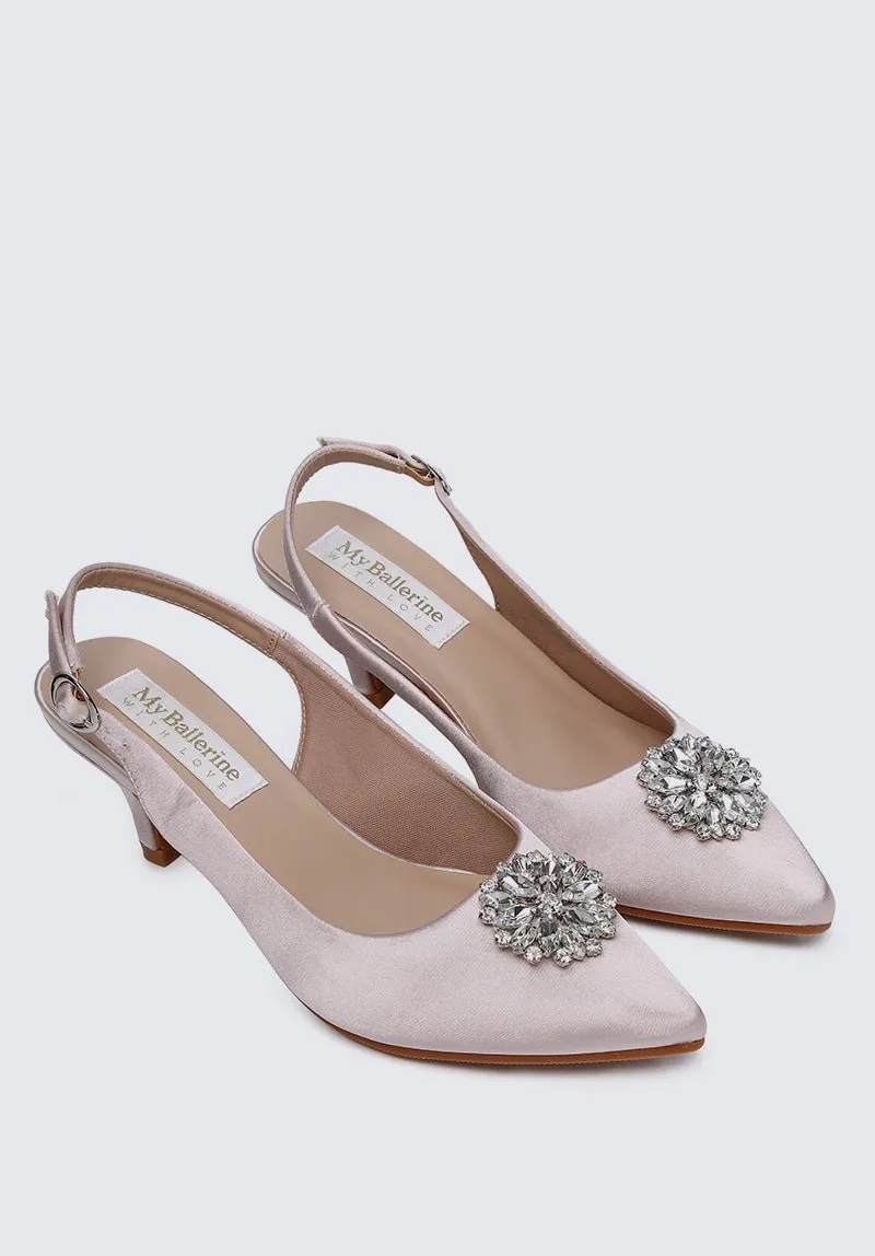 Jeannie Comfy Heels In Champagne