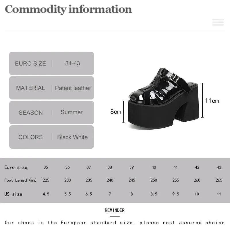 Joskaa 2024 New Chunky Heels Mules Sandals