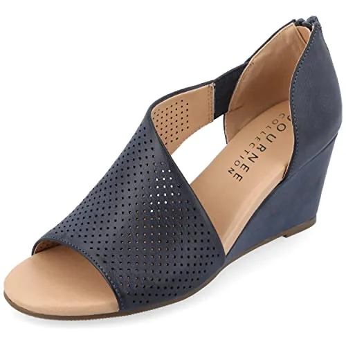 Journee Collection Womens' Aretha Peep Toe Wedge Heel Pumps