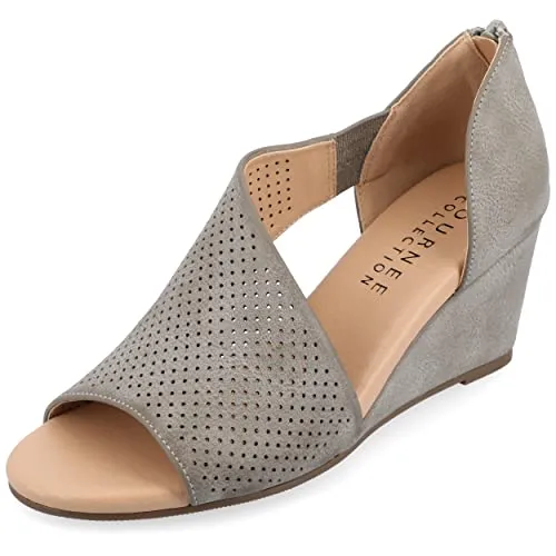 Journee Collection Womens' Aretha Peep Toe Wedge Heel Pumps