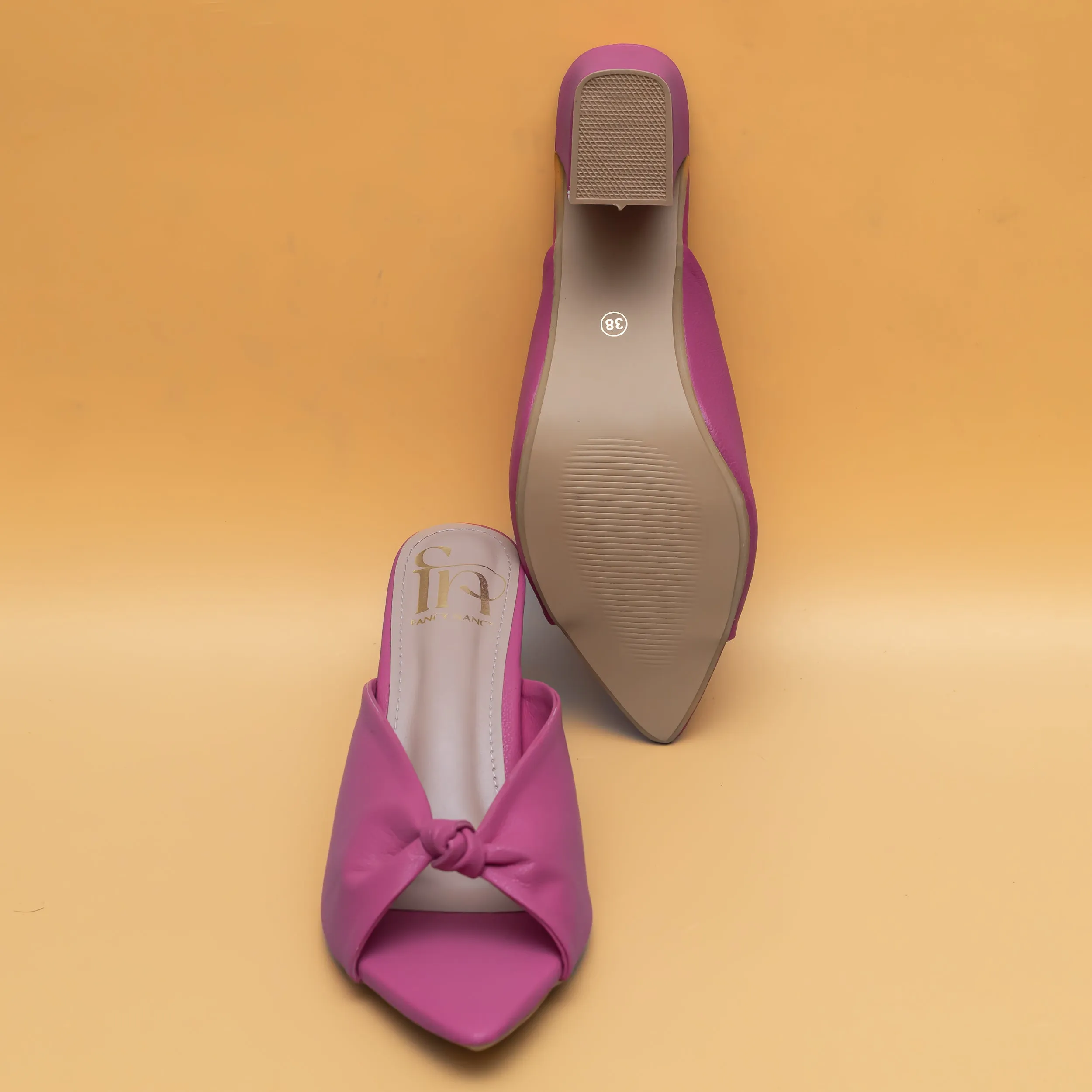 Knotty Heel Mules - Pink