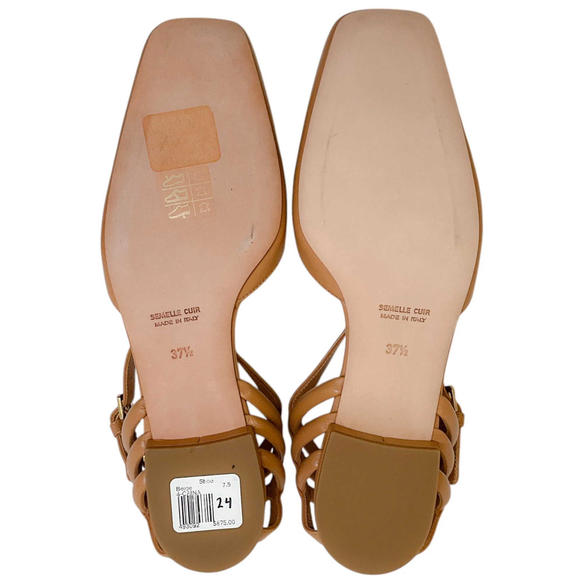 Laurence Dacade Beige Leather Caina Strappy Flats