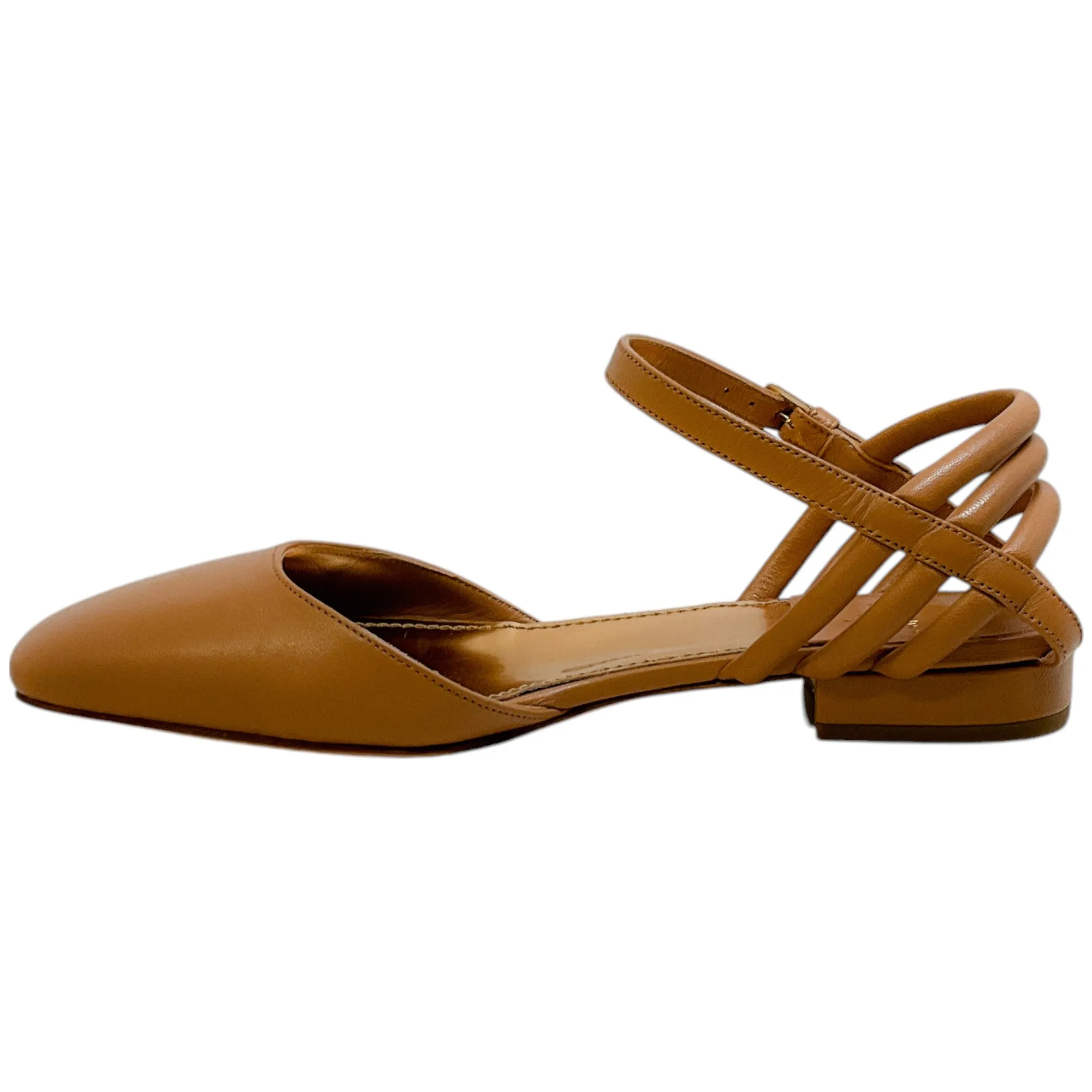 Laurence Dacade Beige Leather Caina Strappy Flats