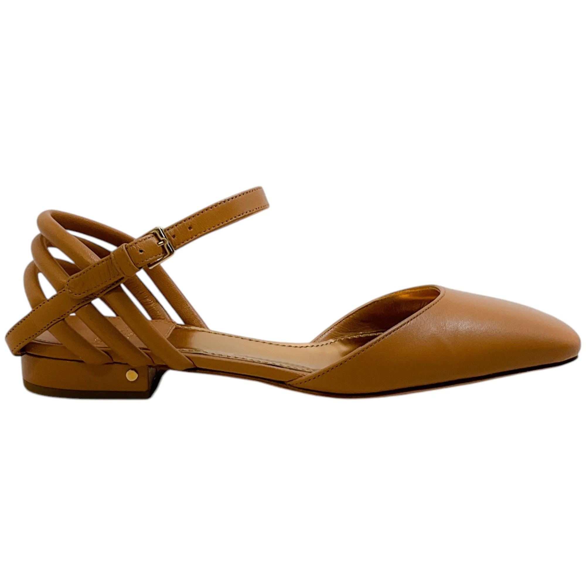 Laurence Dacade Beige Leather Caina Strappy Flats