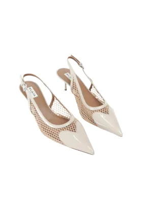 Le Cœur Fishnet Leather Slingback Pumps
