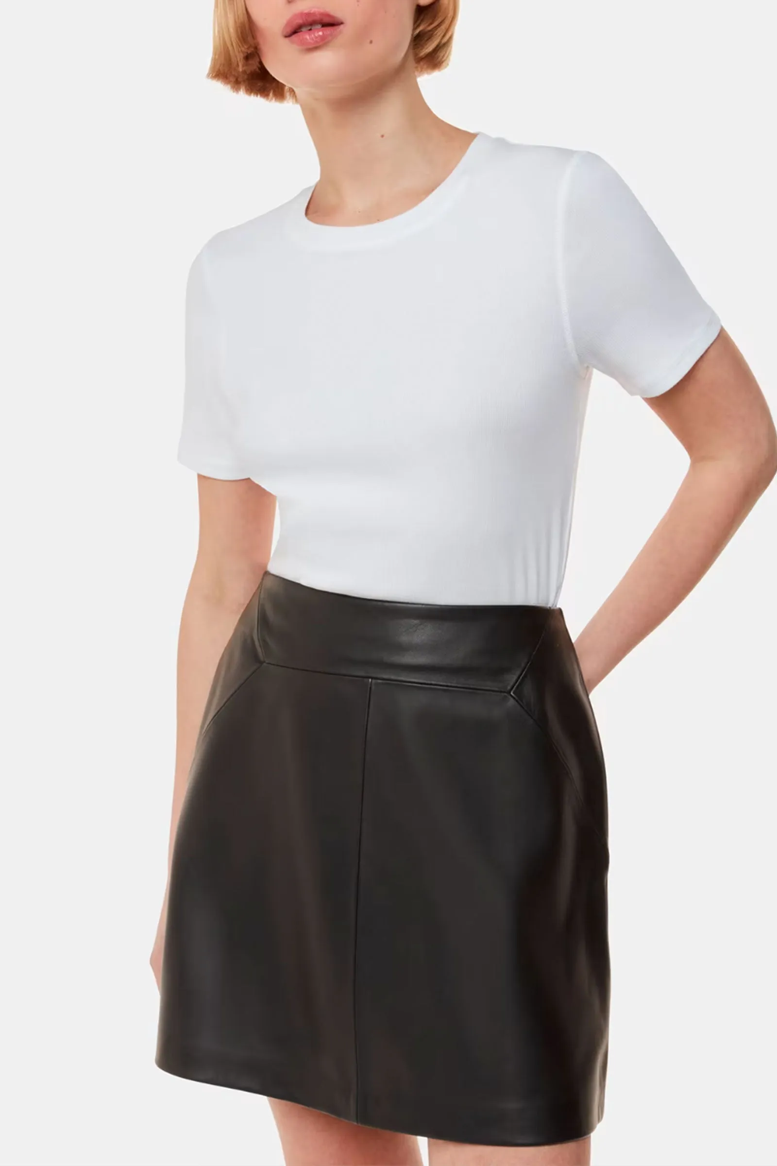 Leather A Line Skirt