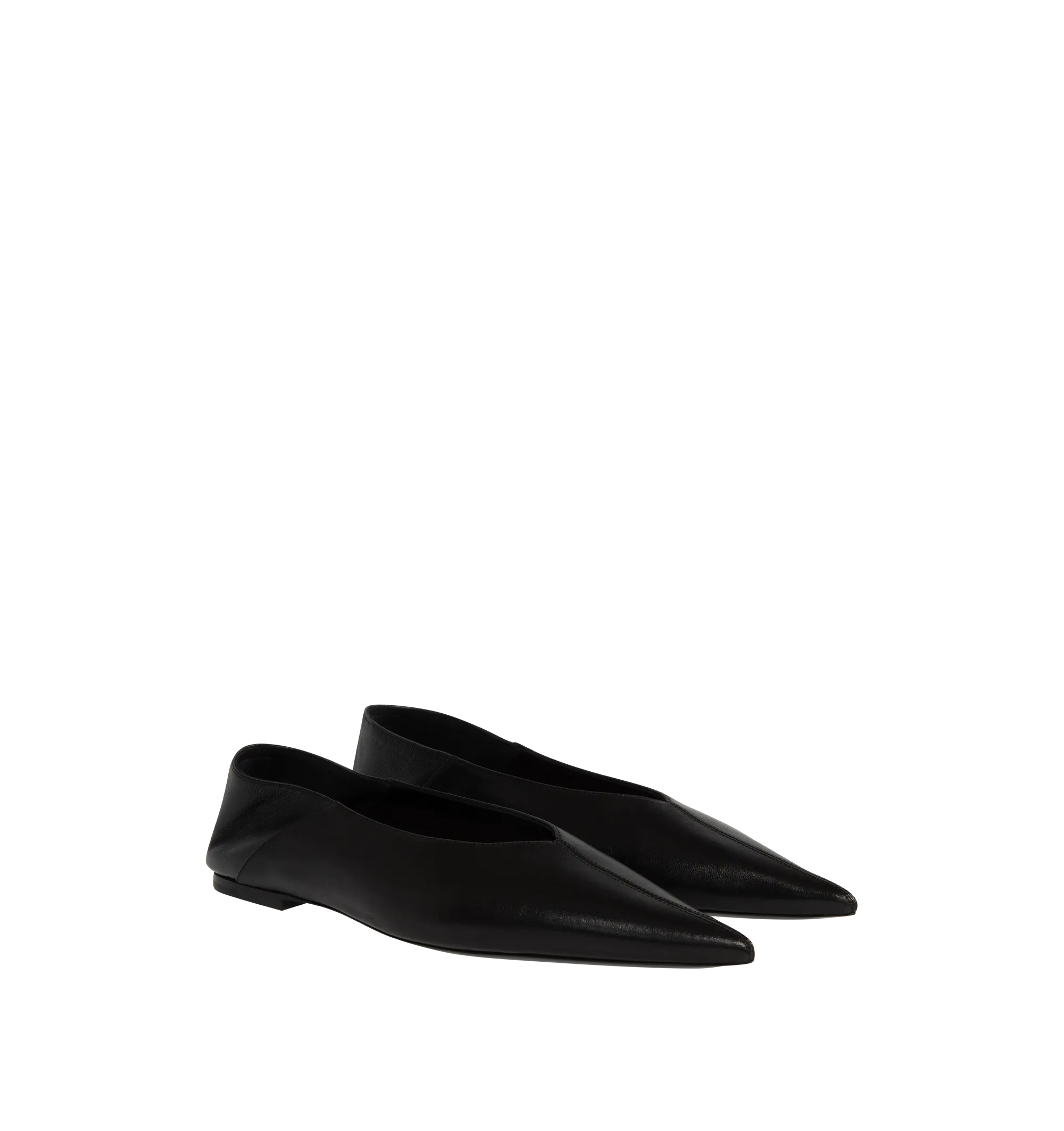 LEATHER BALLERINA FLATS