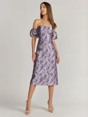 Lena Off-The-Shoulder Brocade Floral Dress - Brands We Love
