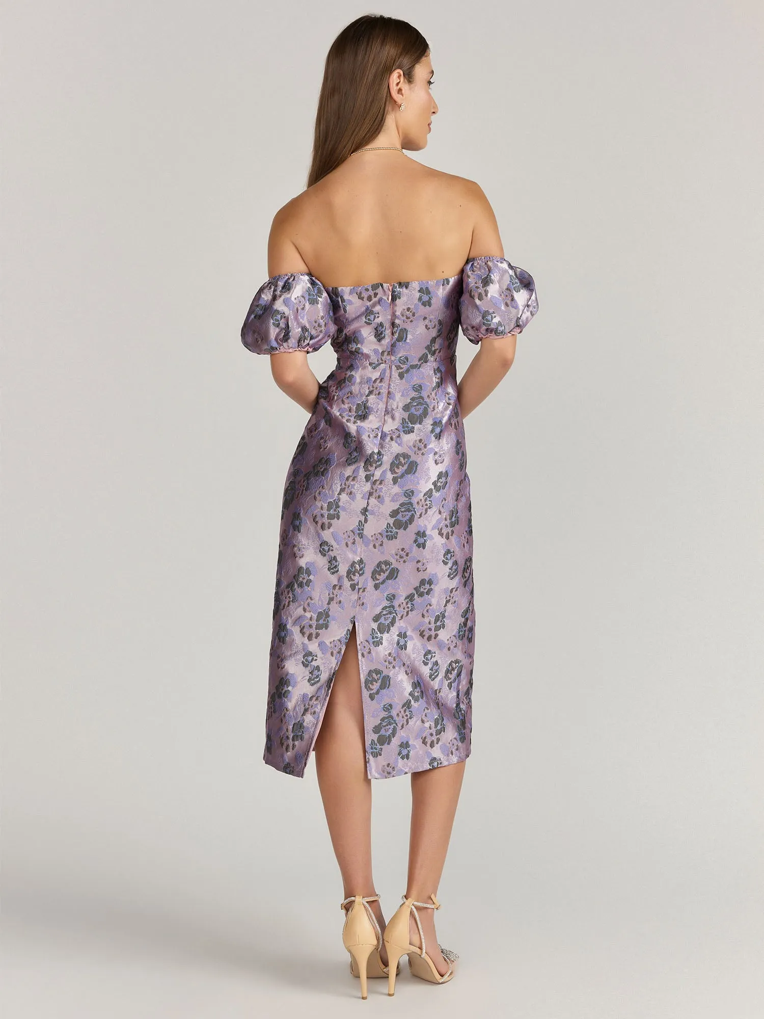 Lena Off-The-Shoulder Brocade Floral Dress - Brands We Love