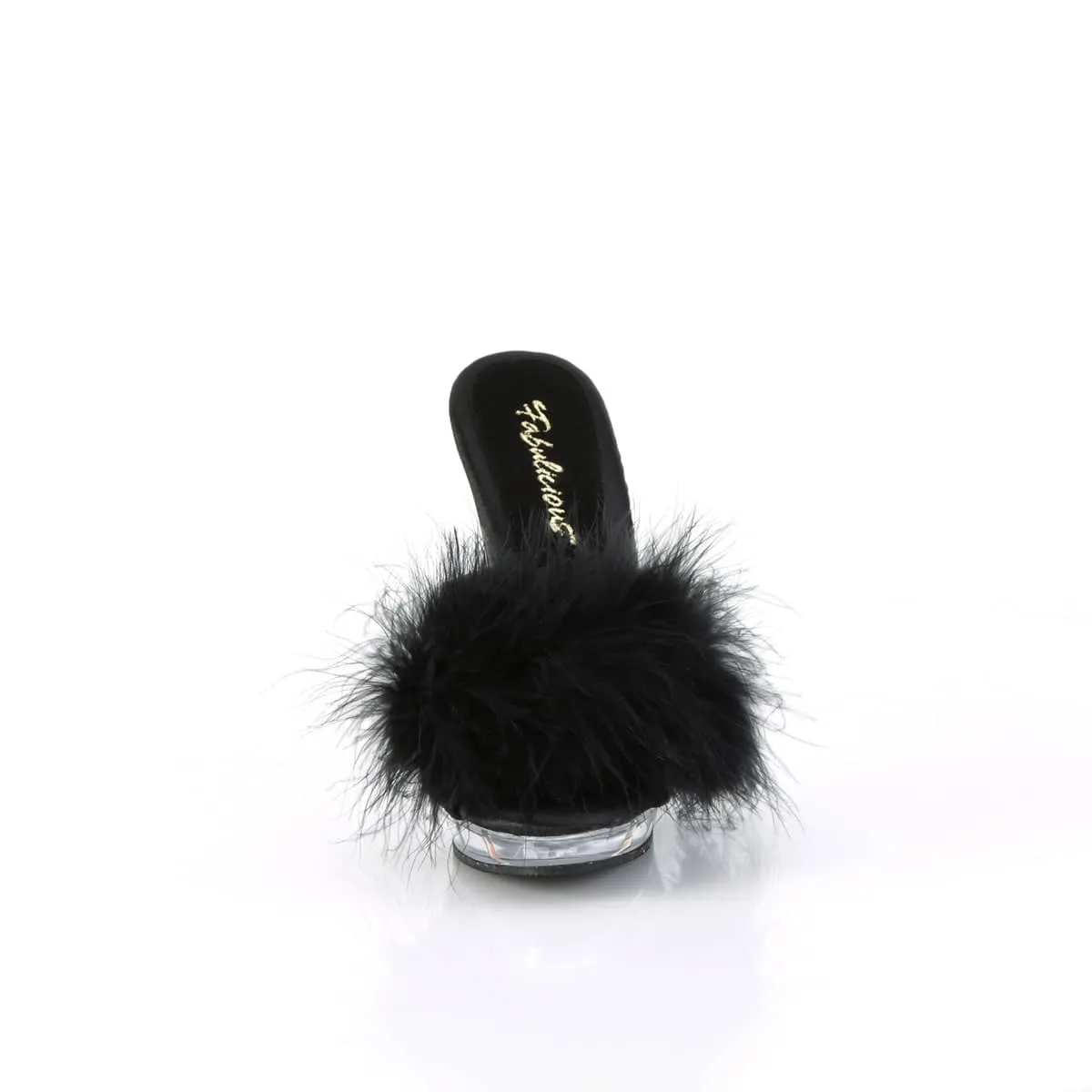 LIP-101-8 Black & Clear Peep Toe High Heel