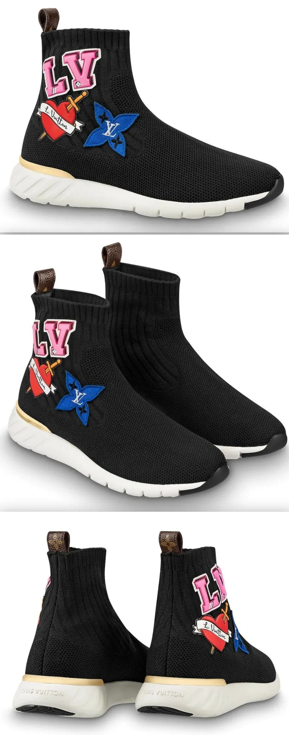 Logo Black Heart Sock Sneaker Boots