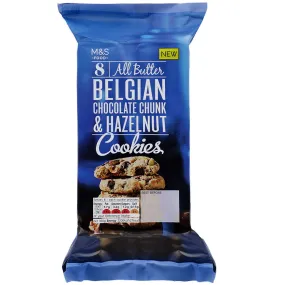 M&S Food 8 All Butter Cookies Chocolate Chunk & Hazelnut 200g