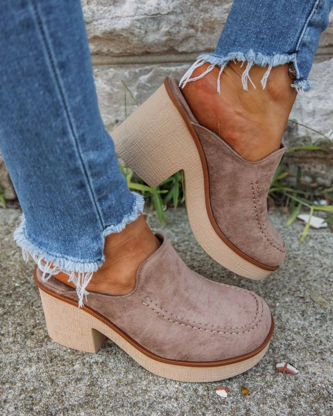 Melarey Chunky Square Toe Mules