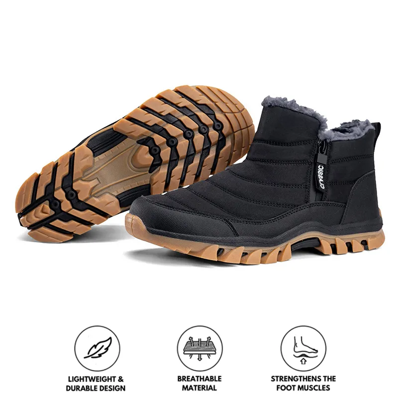 Men Warm Cotton Shoes Snow Boots Hiking Outdoor Non-slip & Waterproof Winter Shoes