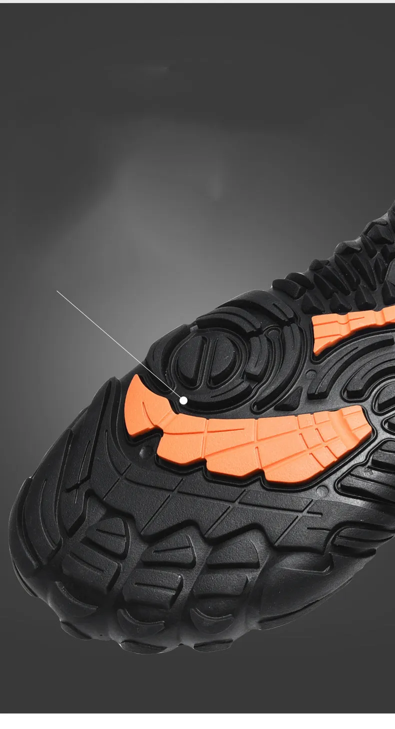 Men's Outdoor High-top Cotton shoes Unisex Barefoot shoes Work shoe Snow Boots Warm Plus Velvet Thickened Mid-tube Hiking Winter shoes