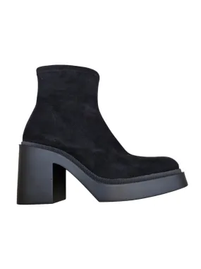 Miss Elastic suede effect platform short boot