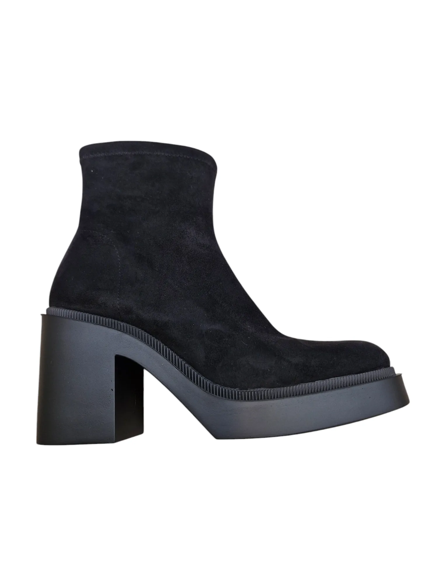 Miss Elastic suede effect platform short boot