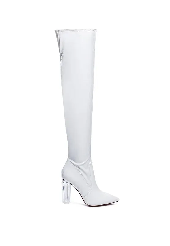 Noire Patent Pu Leather High Knee Boots/ Thigh Boots