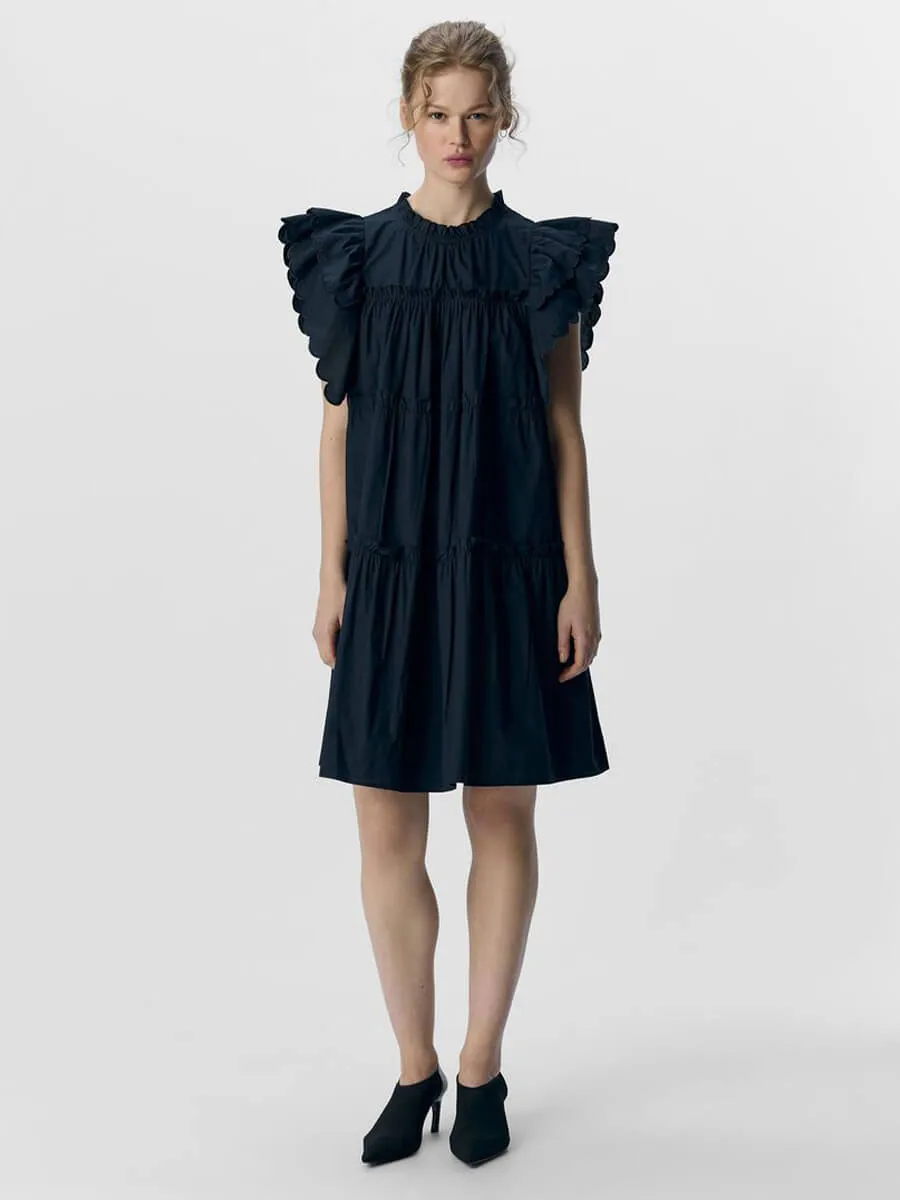 OBJHope Ruffled Mini Dress - Sky Captain