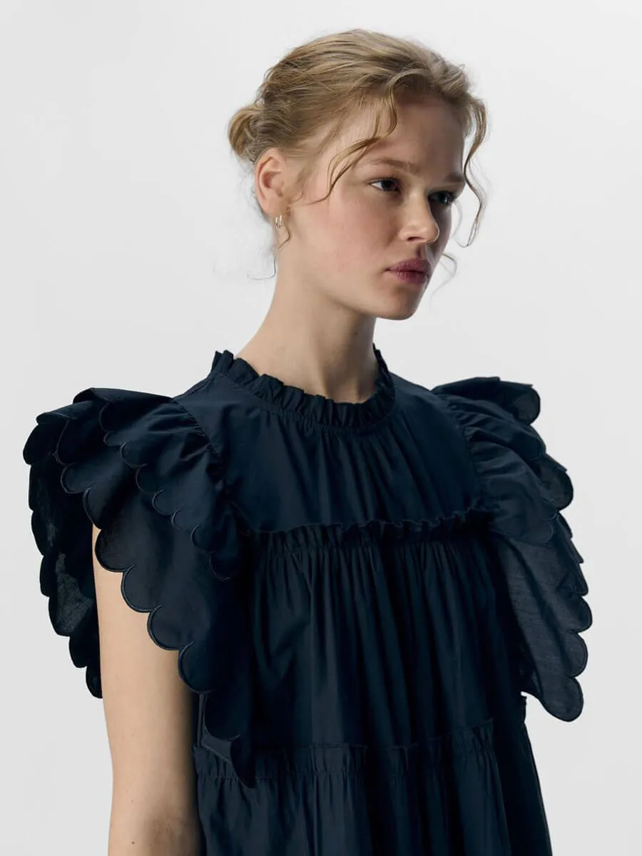OBJHope Ruffled Mini Dress - Sky Captain