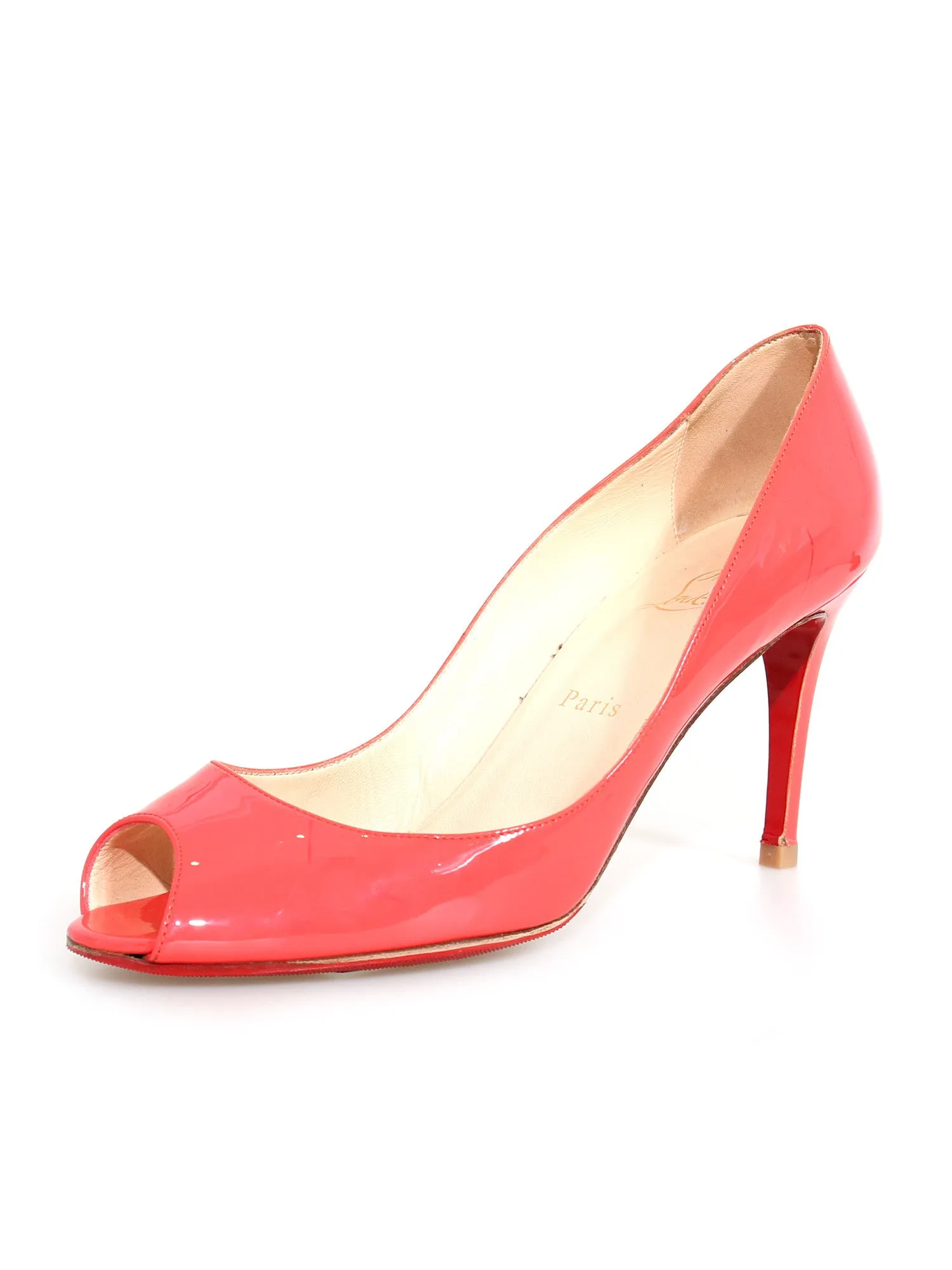 Patent Leather Peep-Toe Pumps