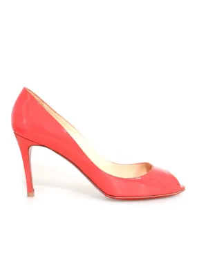 Patent Leather Peep-Toe Pumps
