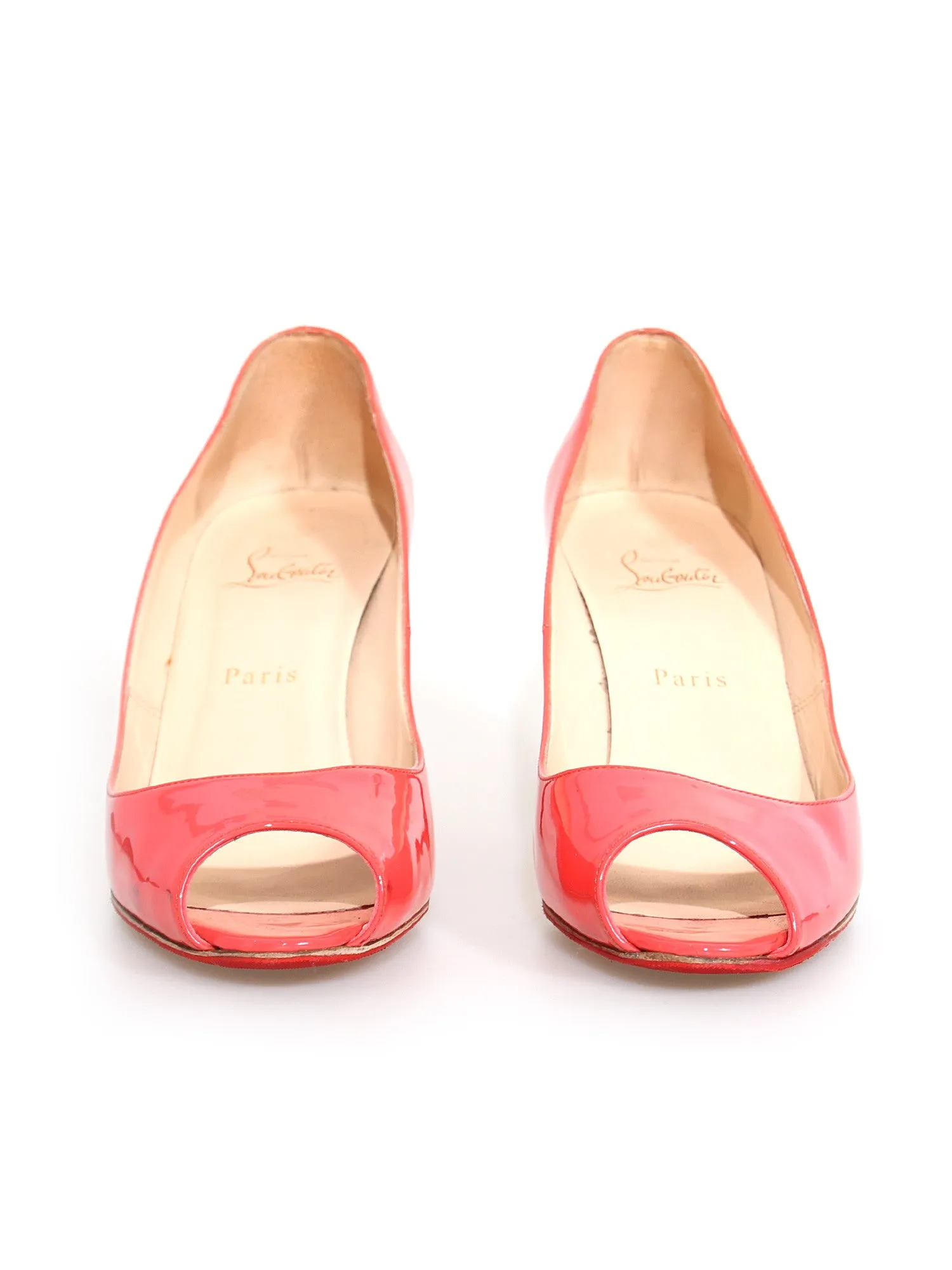 Patent Leather Peep-Toe Pumps