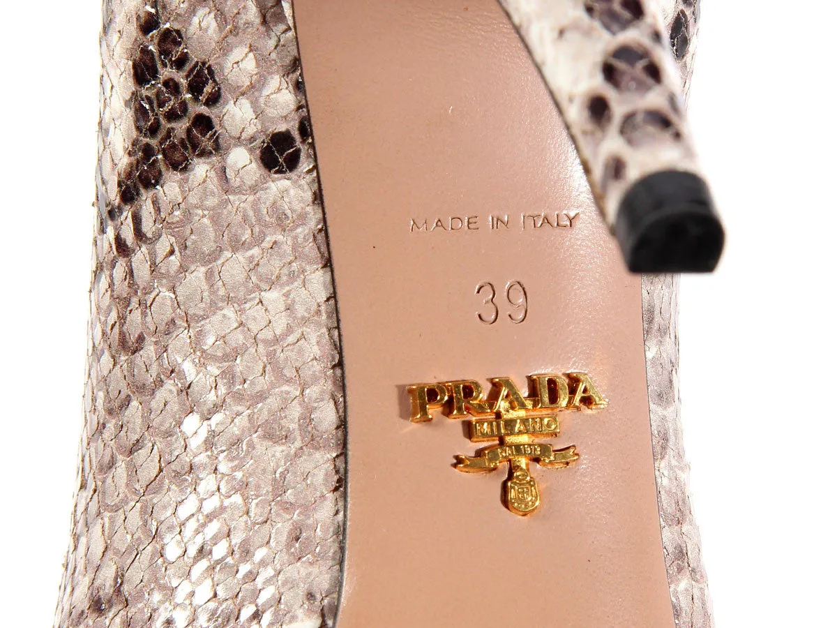 Prada Python Peep Toe Pumps