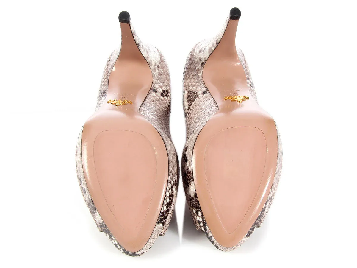 Prada Python Peep Toe Pumps