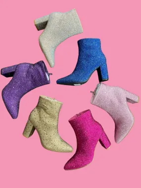 Purple Rhinestone Diva Booties