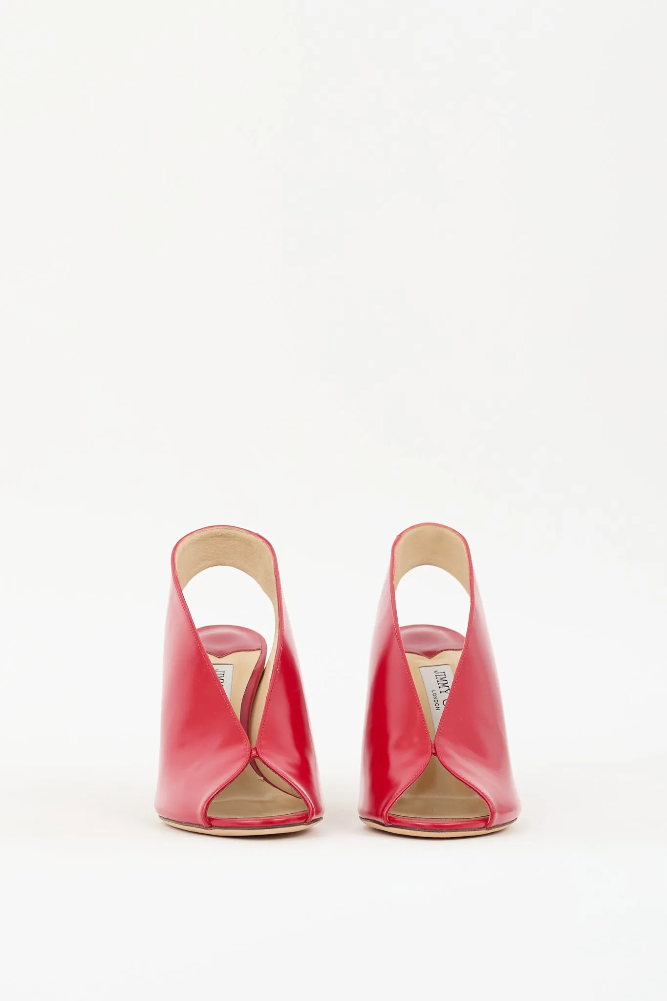 Red Leather Shar 85 Peep Toe Pump