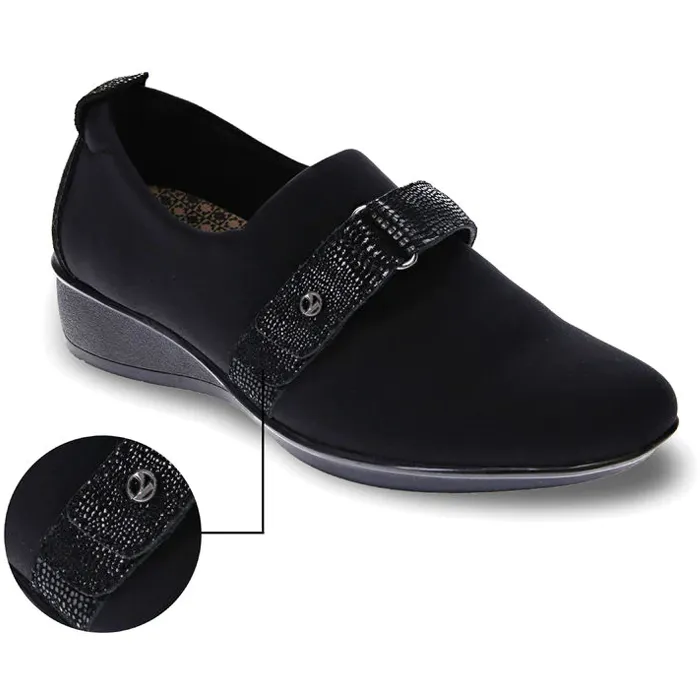 Revere Genoa Black Stretch Loafer (Women's)