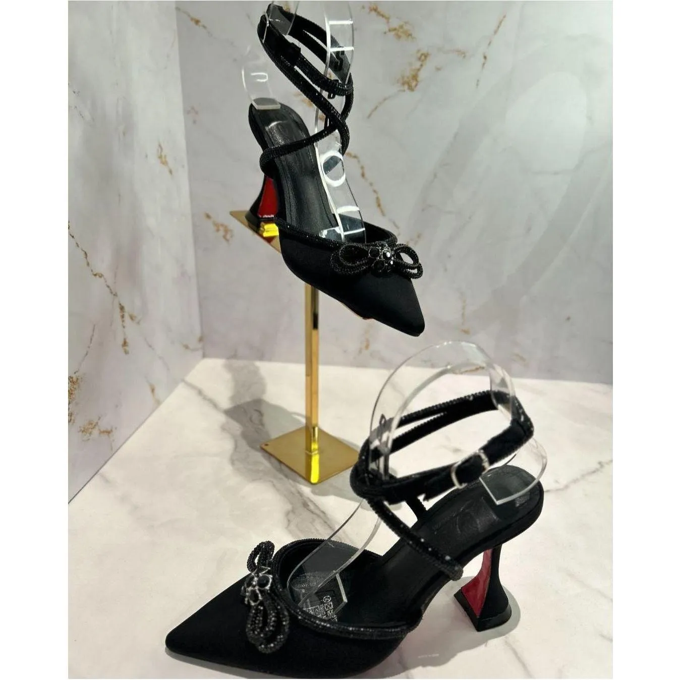 Rhinestone Pointed High Heel