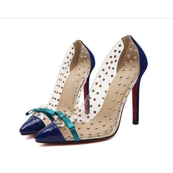 Rivet Pointed-toe Heels