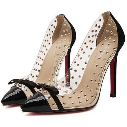 Rivet Pointed-toe Heels
