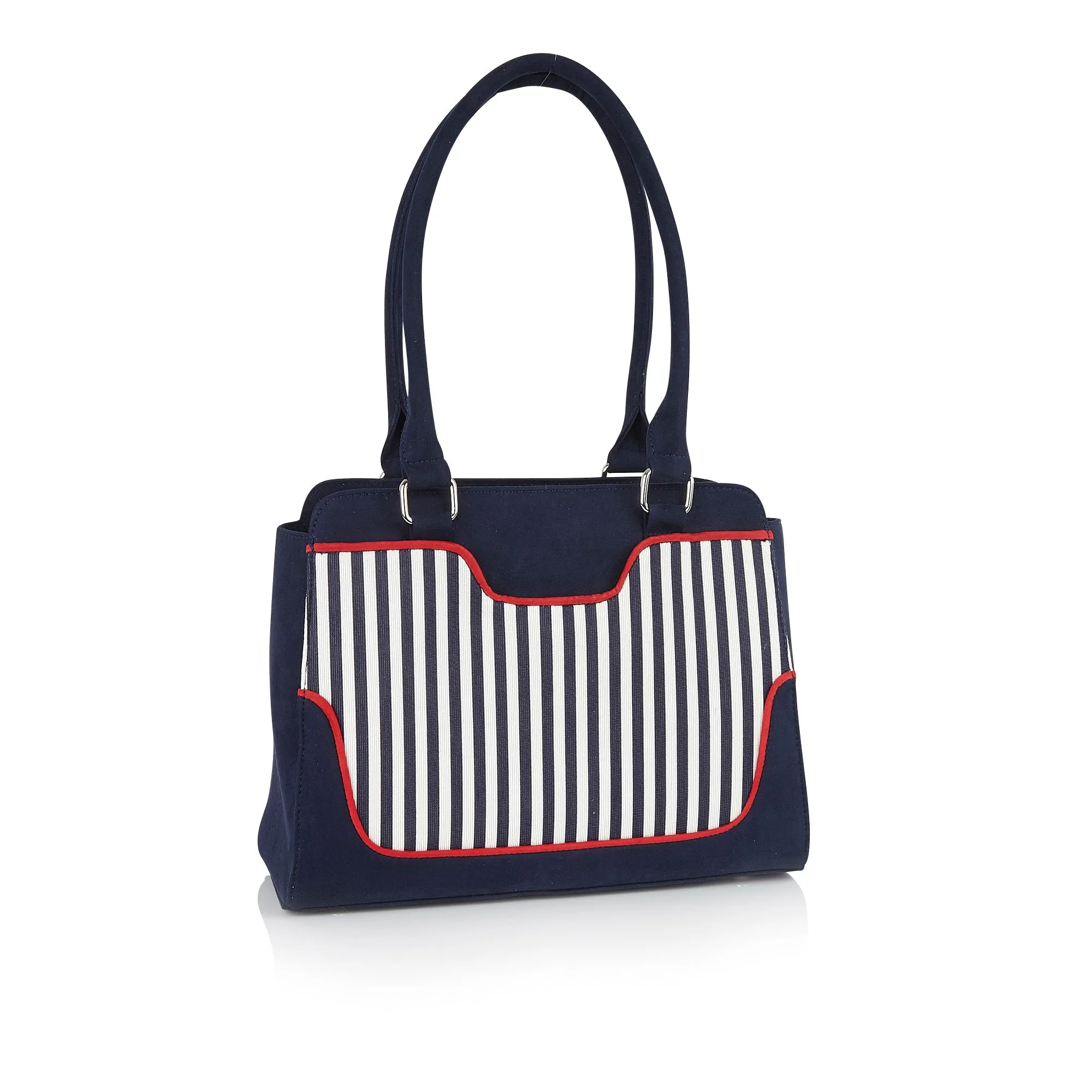 Ruby Shoo Tunis Navy Stripe Large Bag (Matches Davina Flats)