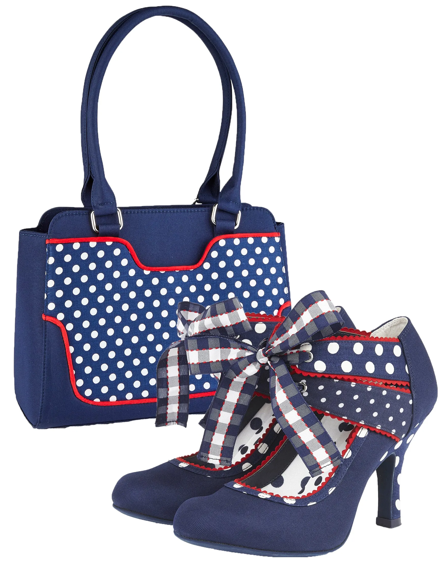 Ruby Shoo Tunis Navy Stripe Large Bag (Matches Davina Flats)