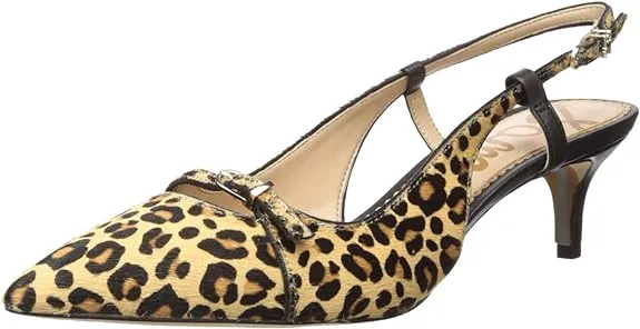 Sam Edelman Denia New Nude/Black Ankle Strap Pointed Toe Kitten Heeled Pumps