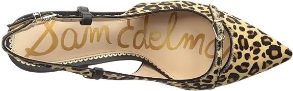 Sam Edelman Denia New Nude/Black Ankle Strap Pointed Toe Kitten Heeled Pumps