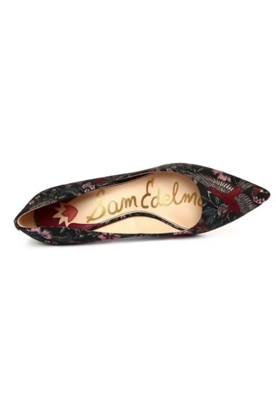 Sam Edelman Hazel Taper Toe Heeled Pump - Bird Print Fabric
