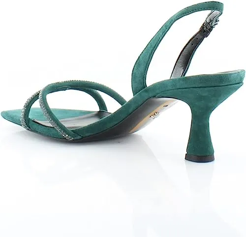 Sam Edelman Ronan Green Ivy Crystal Rhinestone Ankle Strap Open Toe Heel Sandals