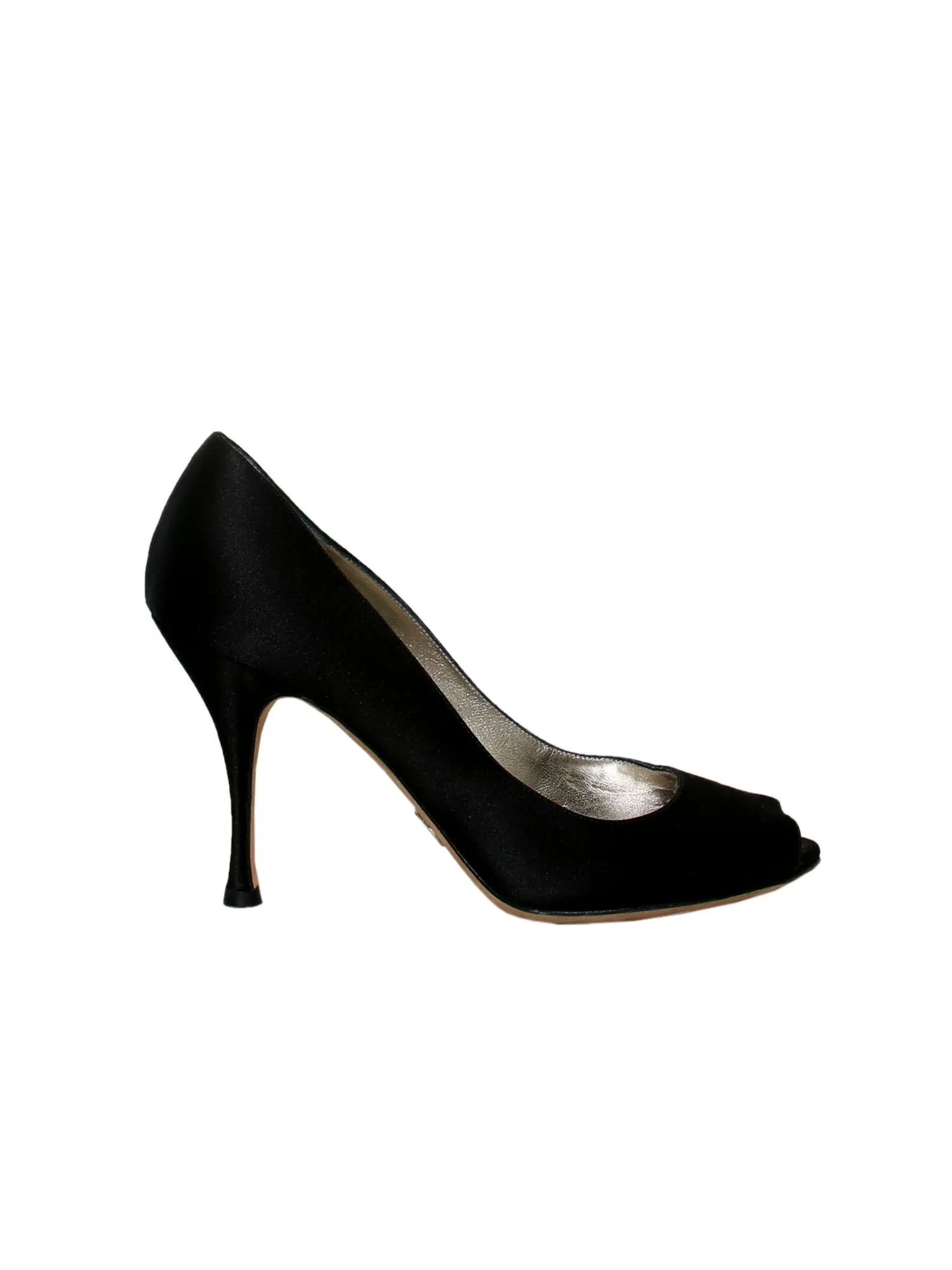 Satin Peep-Toe Pumps