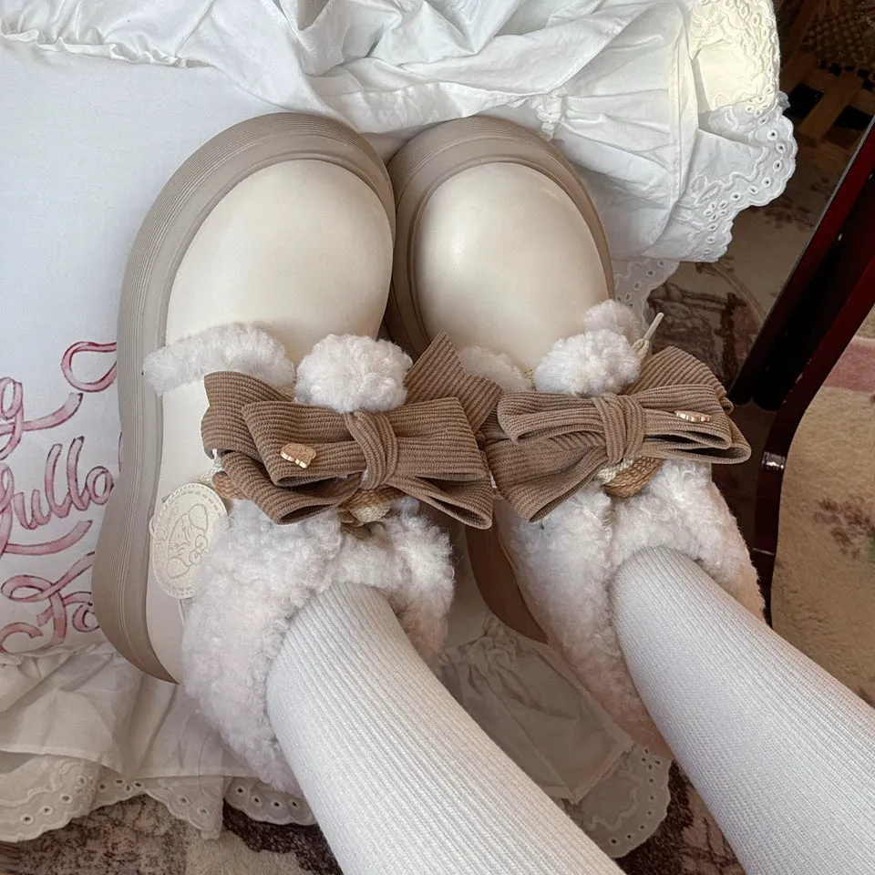 Sheep Puff~Sweet Lolita Fleece Shoes Winter Warm Snow Boots