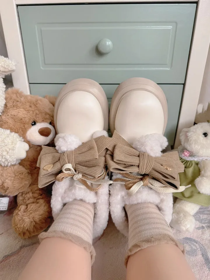 Sheep Puff~Sweet Lolita Fleece Shoes Winter Warm Snow Boots